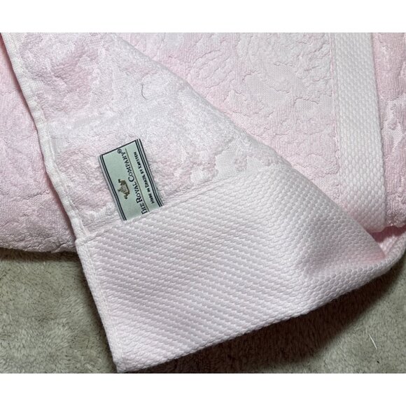The Royal Company by Karsten 2 Luxury Pink Jacquard Bath Towels 50 x 30" Thick - Picture 3 of 11